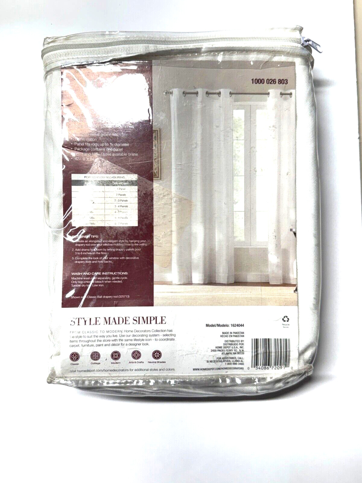 White Solid Grommet Room Darkening Curtain – 42 in. W x 84 in 100% Cotton