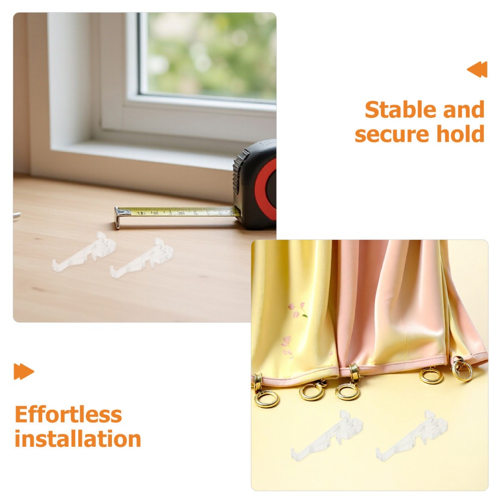 36Pcs Transparent Plastic Valance Clips for Blinds Seamless Hidden Support