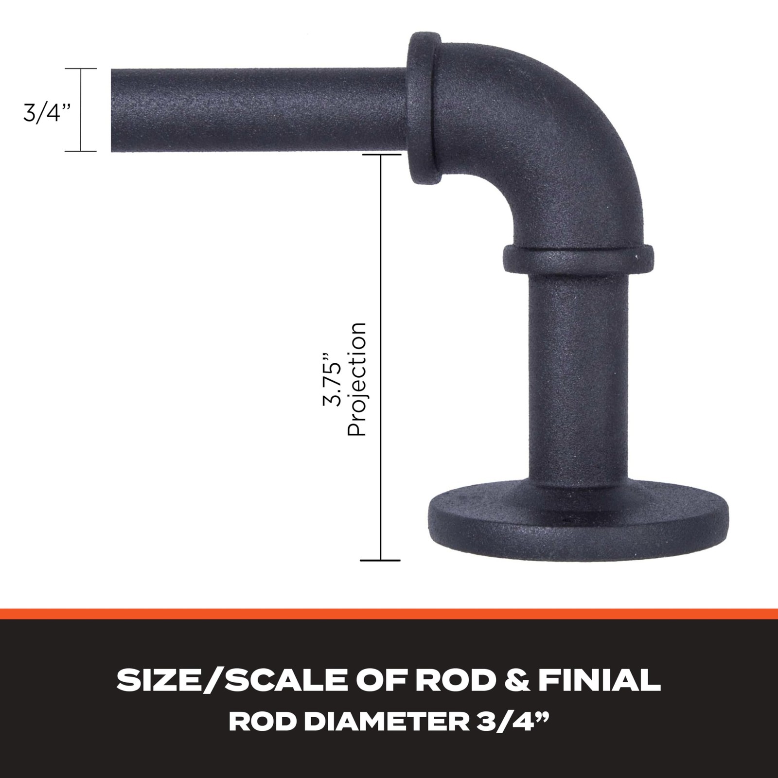 – Bronn Double Curtain Rod, Industrial Pipe Wraparound Design, Durable Textur…