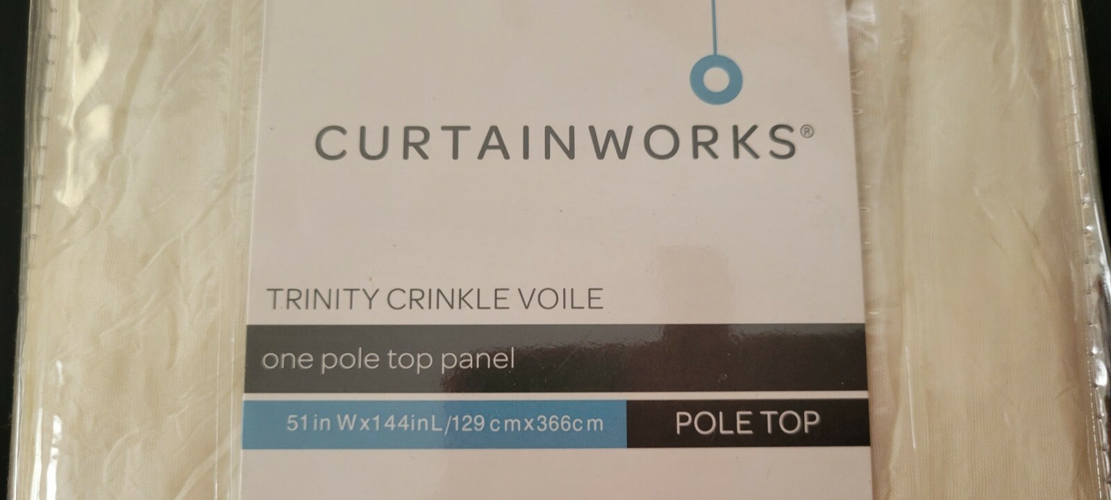 2 New Curtainworks Trinity Crinkle Voile Sheer Curtain Panels, 51″ x 144″ Oyster