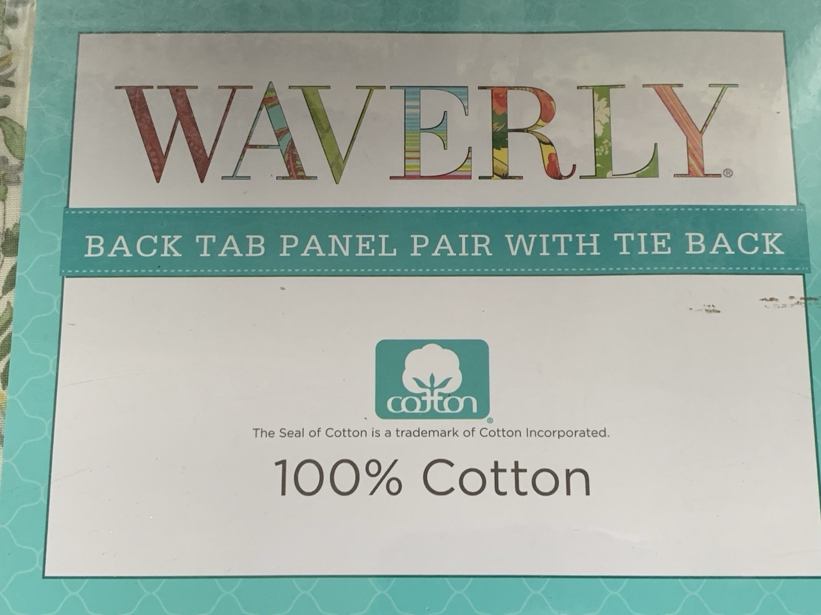 Waverley New In Package Panel Pair Curtains Paisley Verveine 100” X 84” Tie Back