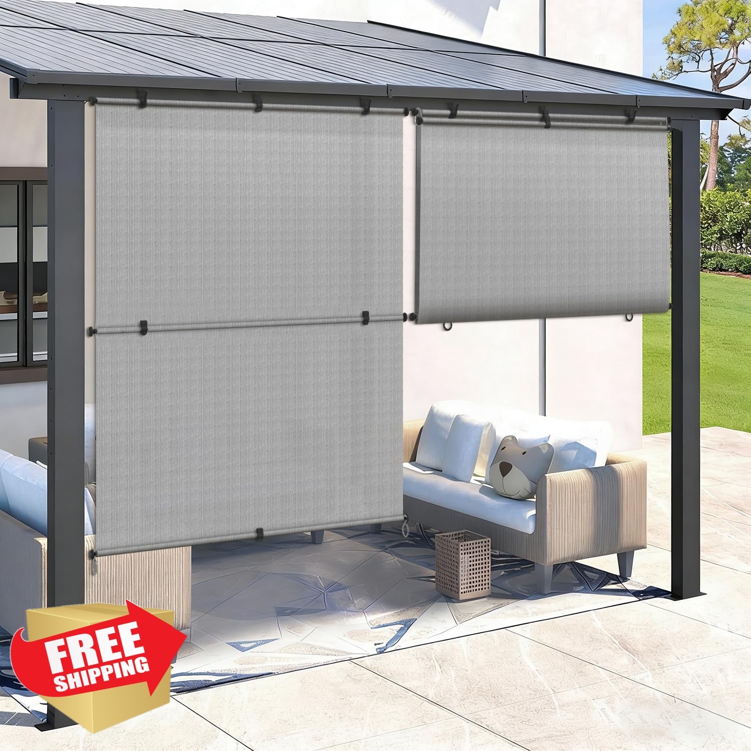 SunnyRoyal 8’x6′ Grey Roller Shade