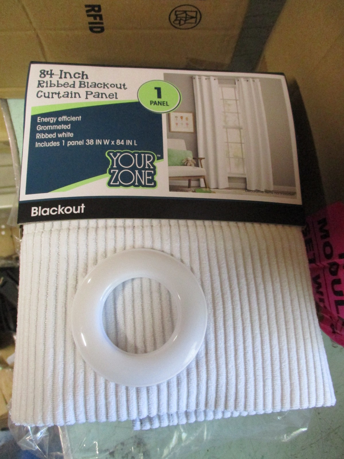 Your Zone Corduroy Blackout Curtain 1 Panel White 38″ W x 84″ L ROD POCKET U2