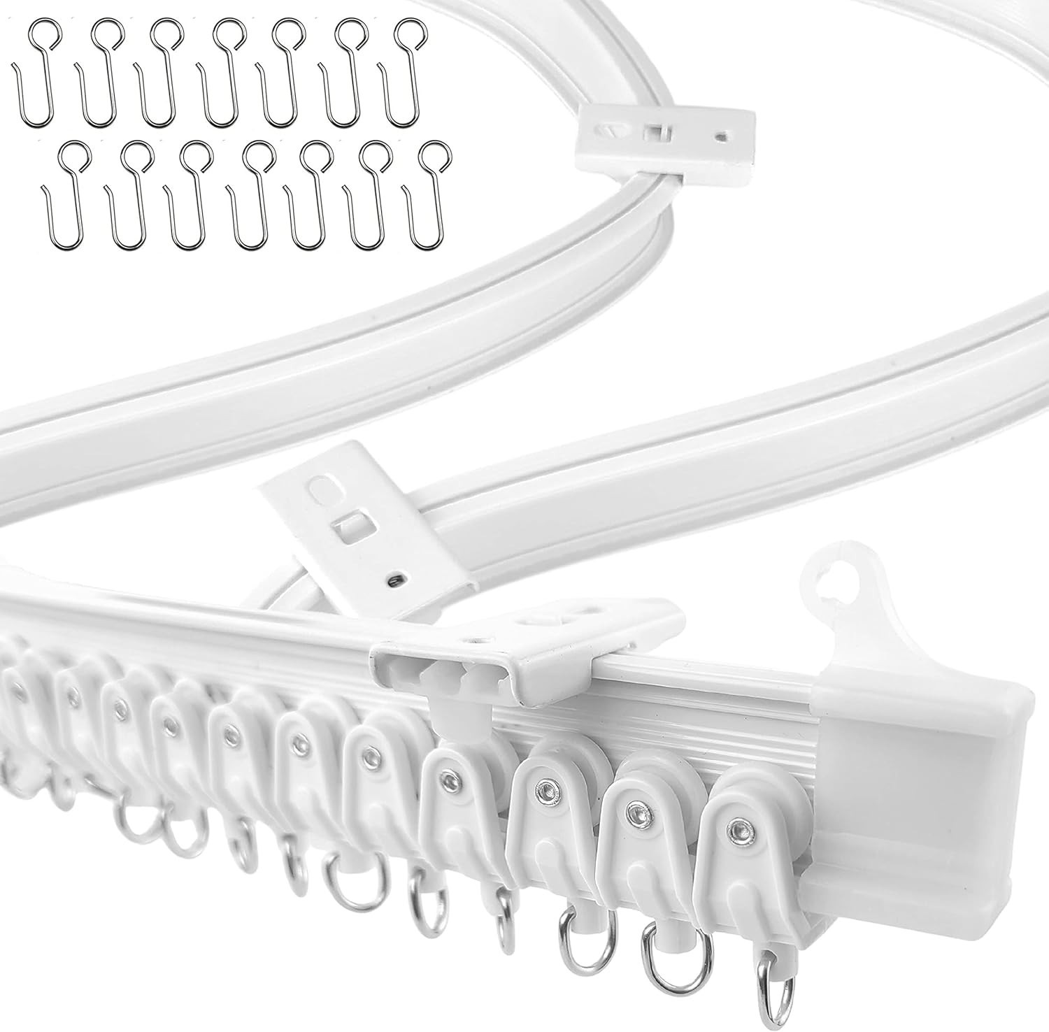 Flexible Bendable Ceiling Curtain Track 9.8 ft (3 m) Mount for Rail with Curtain
