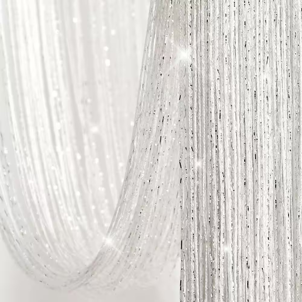 Night Sky String White Polyester 52 In. W X 84 In. L Grommet Room Divider/Doorwa
