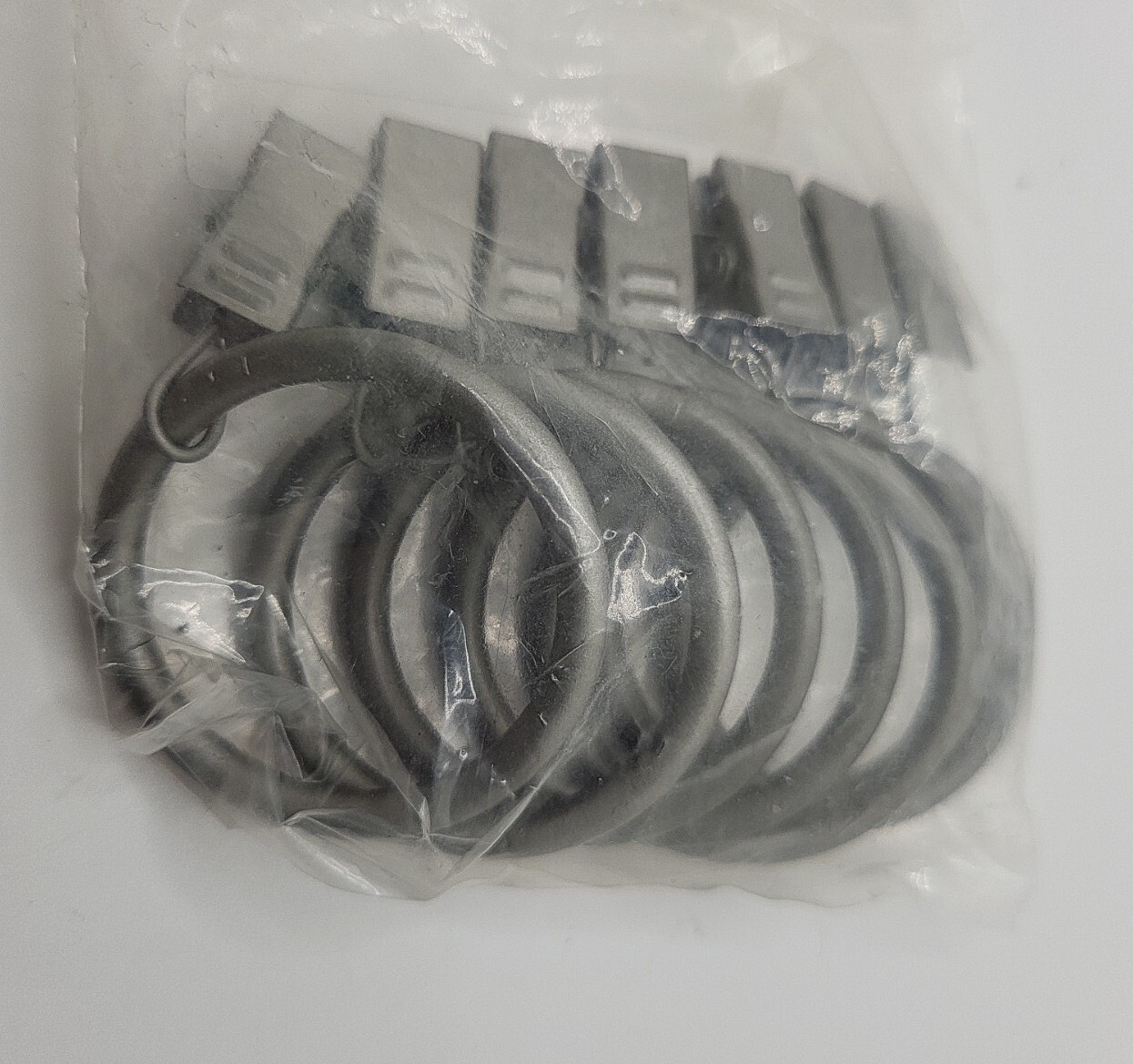 Drapery Curtain Rod Clip Rings 5/8 Inch 2 Packs Of 7 Dark Nickel New