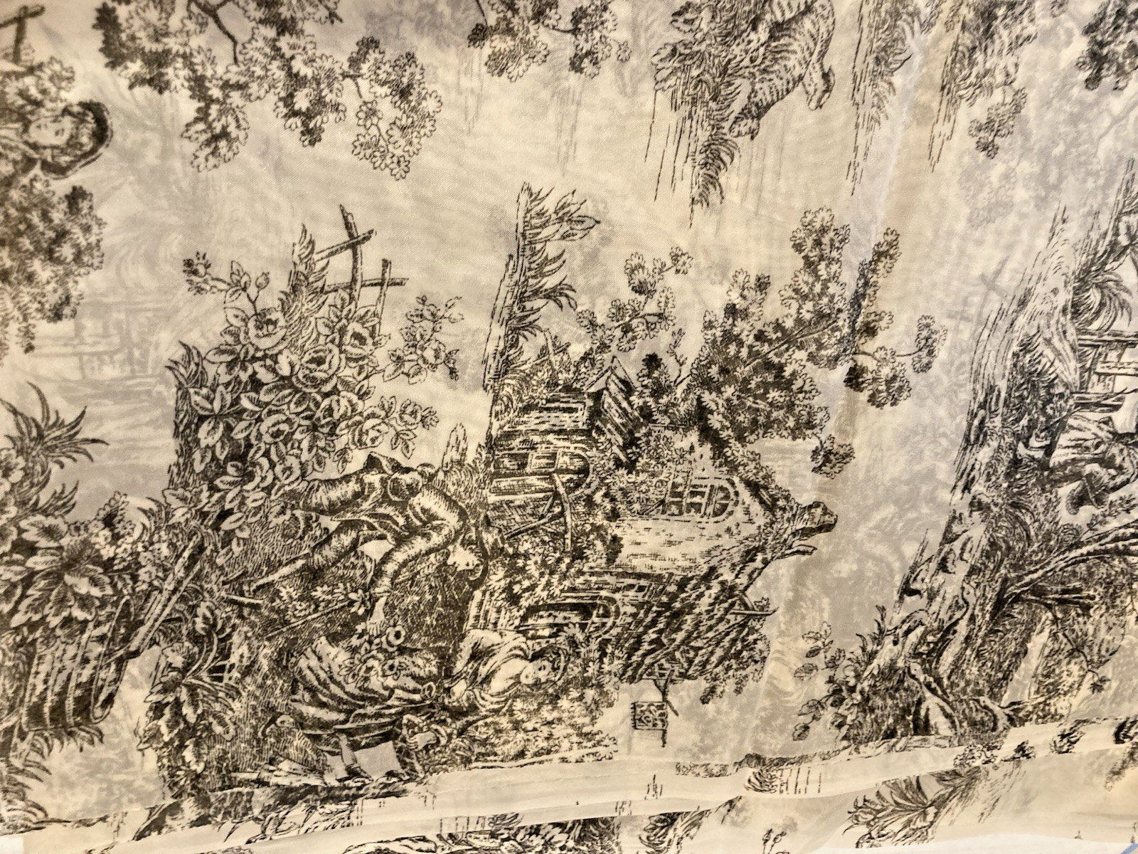 Waverly Black Toile Sheer Drapery Curtain Panel Garden Room French Country 60×84