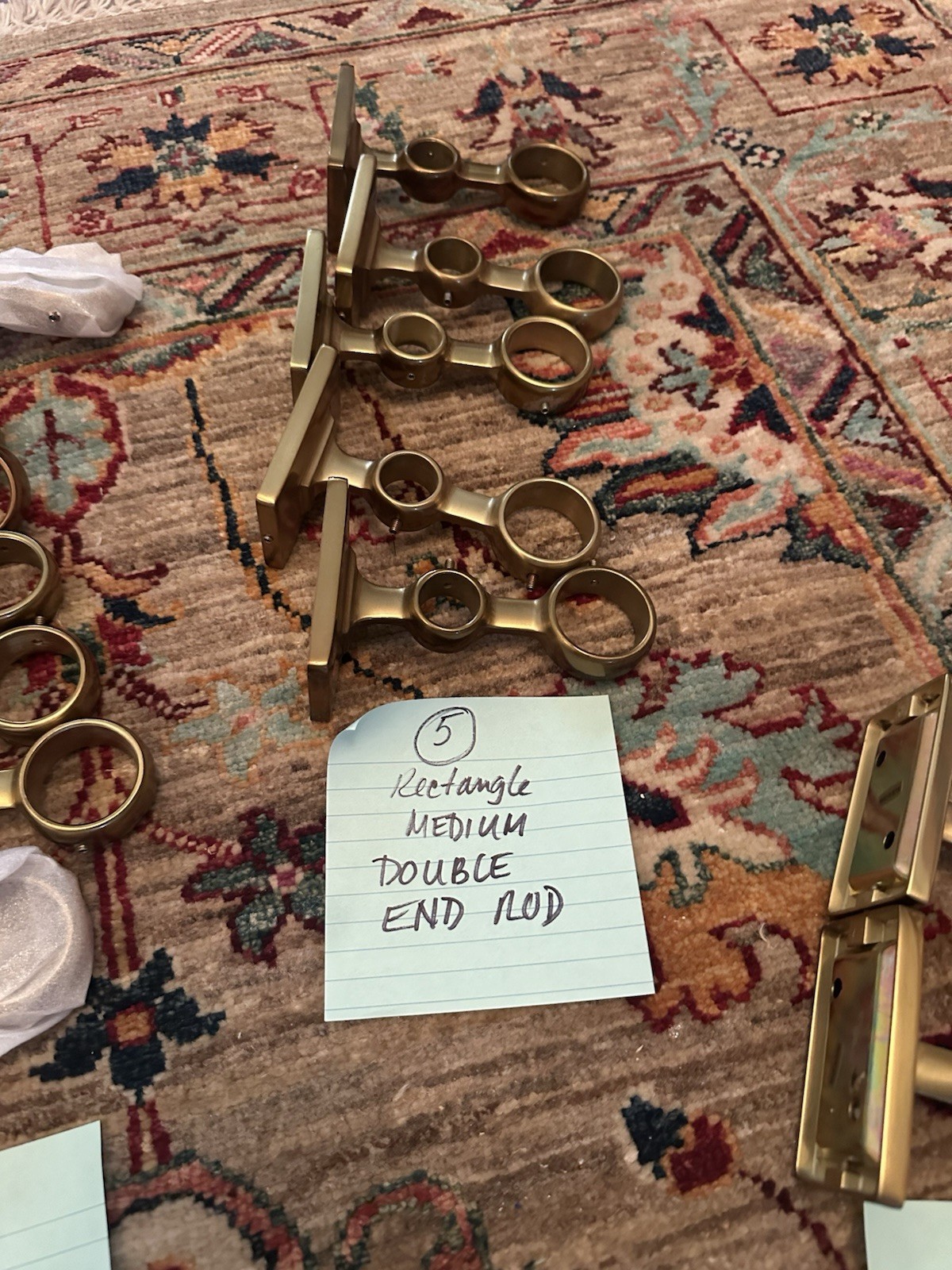 Restoration Hardware Brass Estate LOT Drapery Hardware MEDIUM Large Rectangle