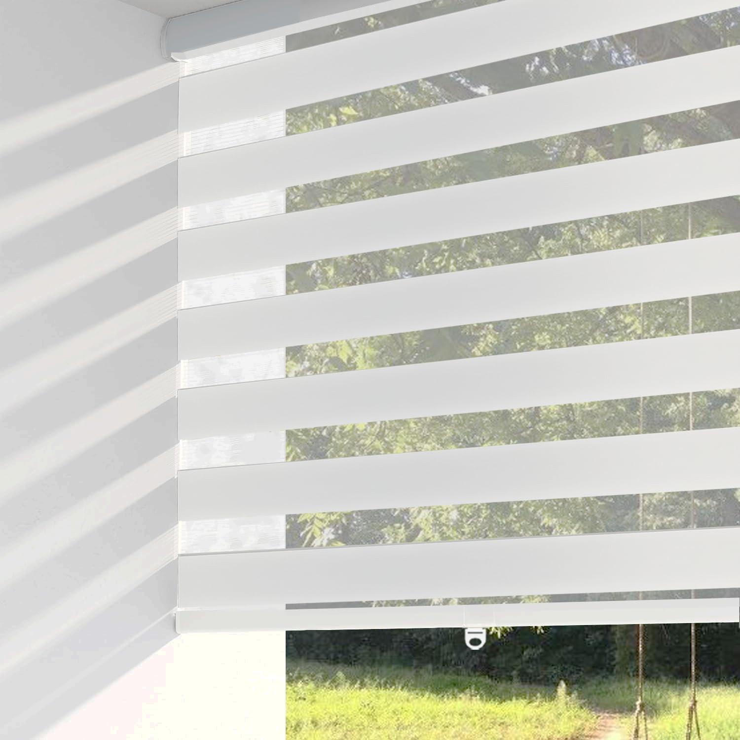 Cordless Zebra Blinds – Dual-Layer Light Filtering Window Shades 34″x72