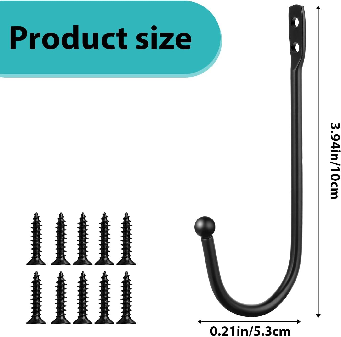 4 PCS Black Curtain Tie Backs Decorative Drapery Holders for Wall, Curtain