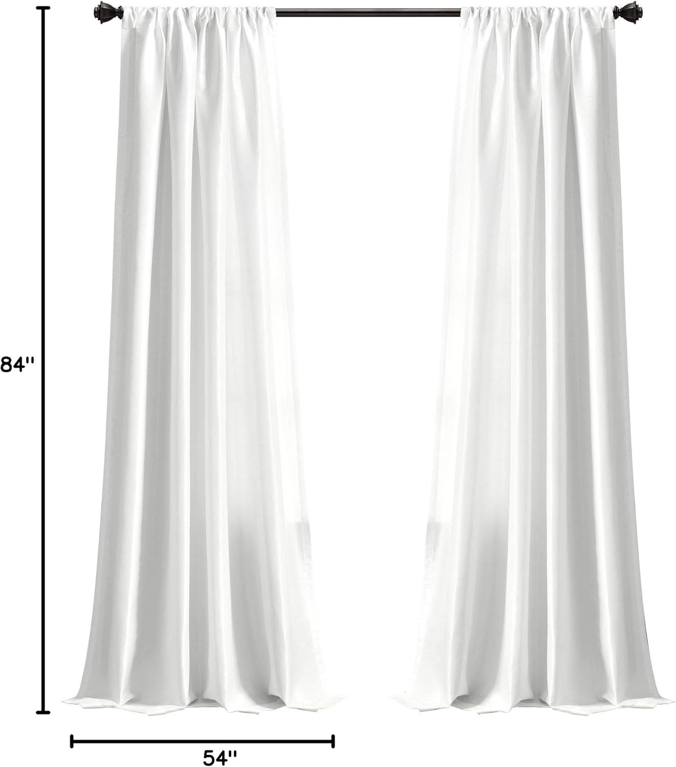 White Venetian Solid Color Window Panel for Living, Dining, Bedroom (Single Cur
