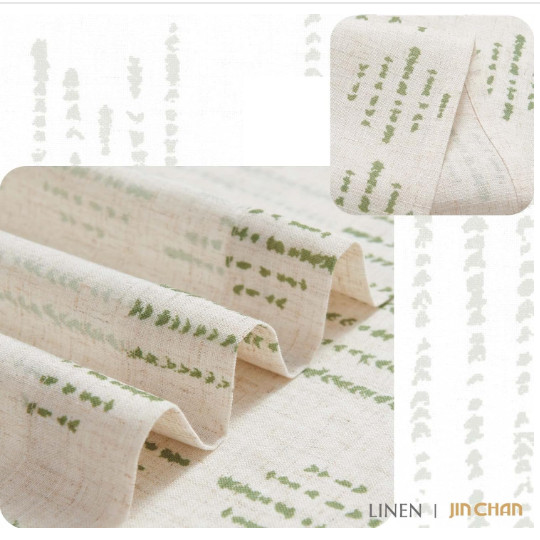 jinchan Boho Stripe Kitchen Curtains and Valance Set Linen Tier Curtains
