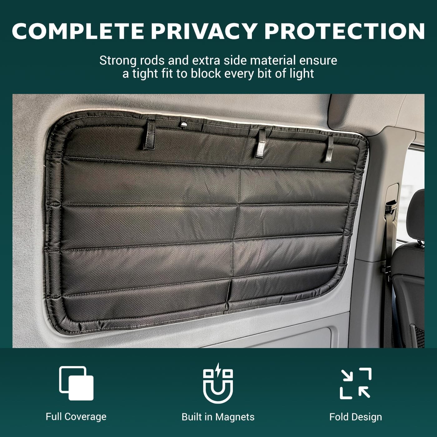 VANNCAMP Sprinter Crew Window Cover Gray Pro Magnetic