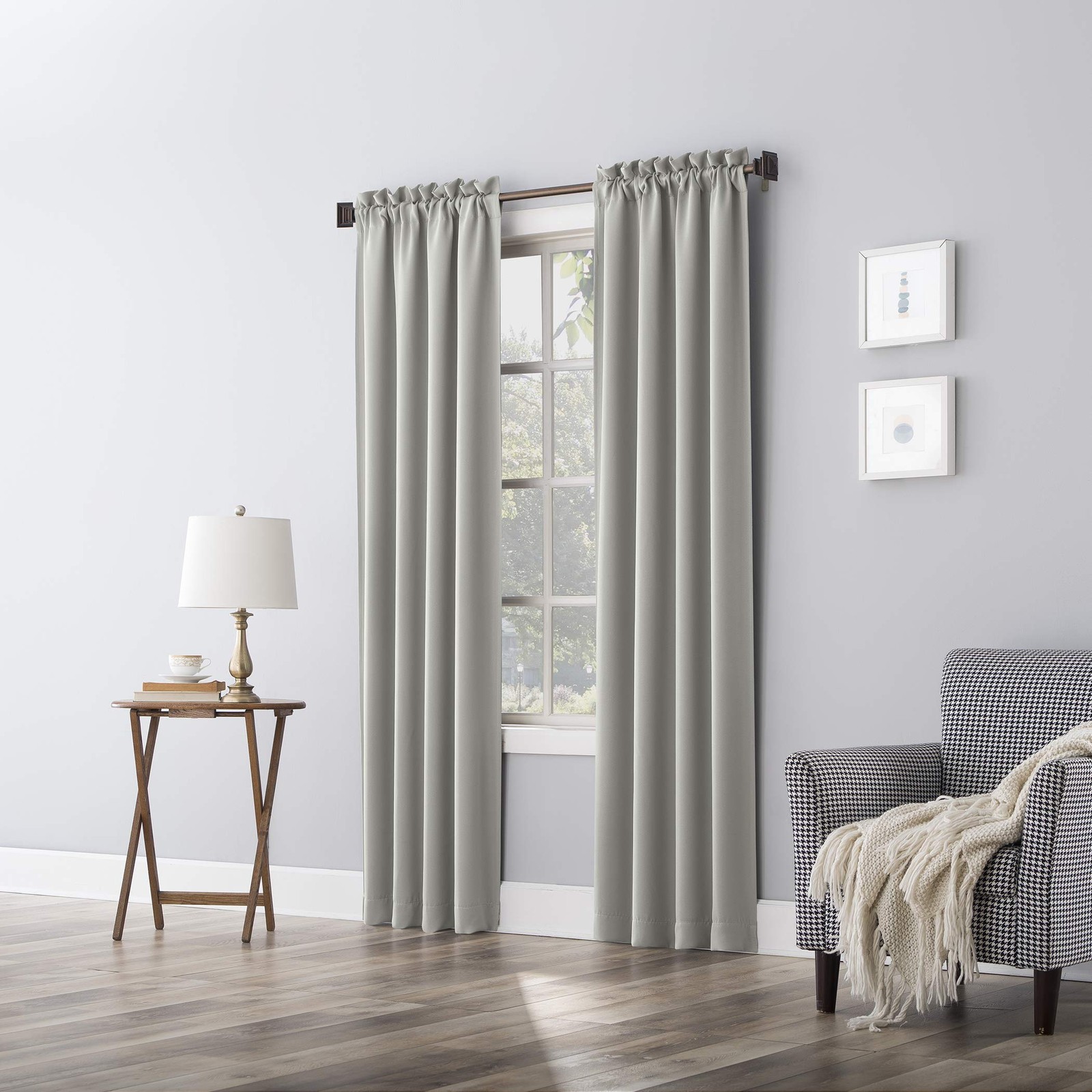 Energy Saving Blackout Curtain Panel 40″x95″ in Silver Gray