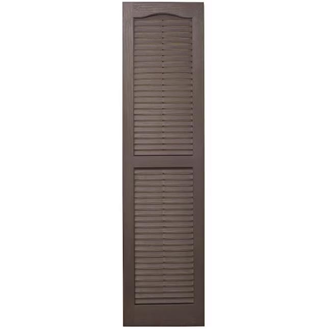 Polaris Homeside Open Louver Vinyl Shutters (1 Pair) 14.5″W x 35″H, Chocolate