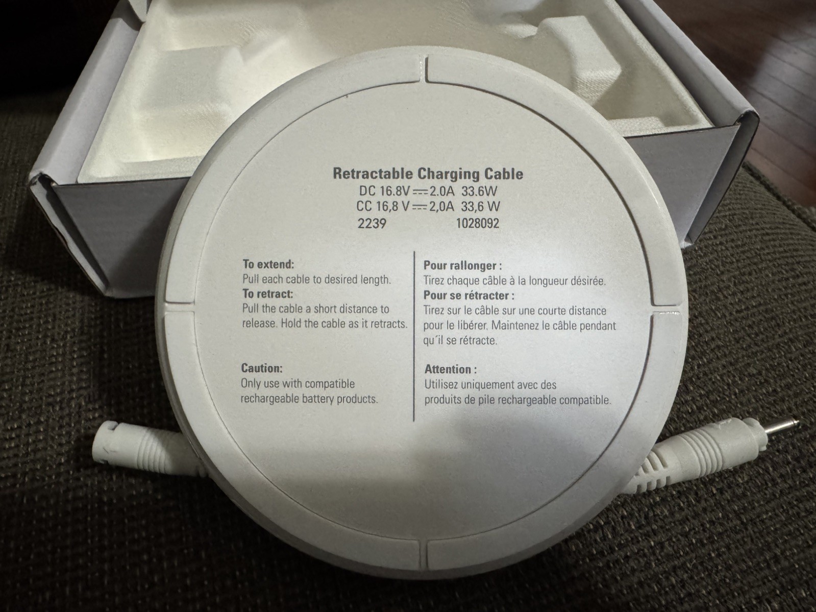 Hunter Douglas NEW 13FT Retractable Charger Cable Rechargeable Battery Powerview