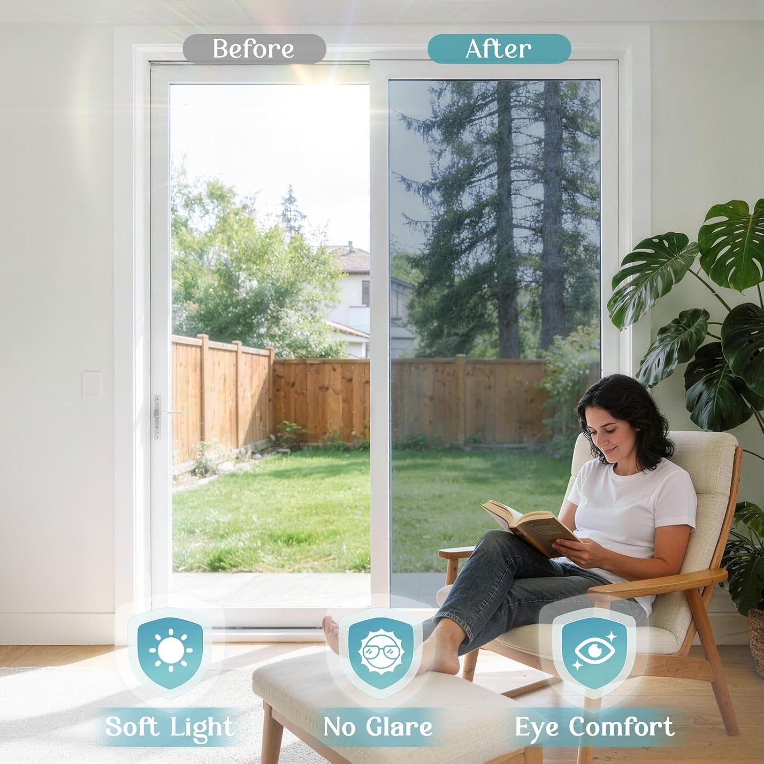 One Way Window Privacy Film See Out Not in Window Tint for Home Heat Blocking