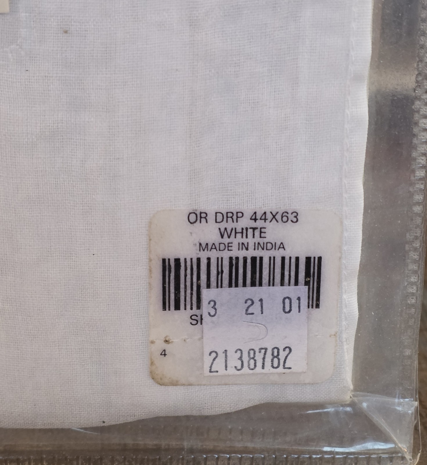 Pottery Barn Sheer Organdy Pocket Panel Curtain White 44x63in Art Backdrop New