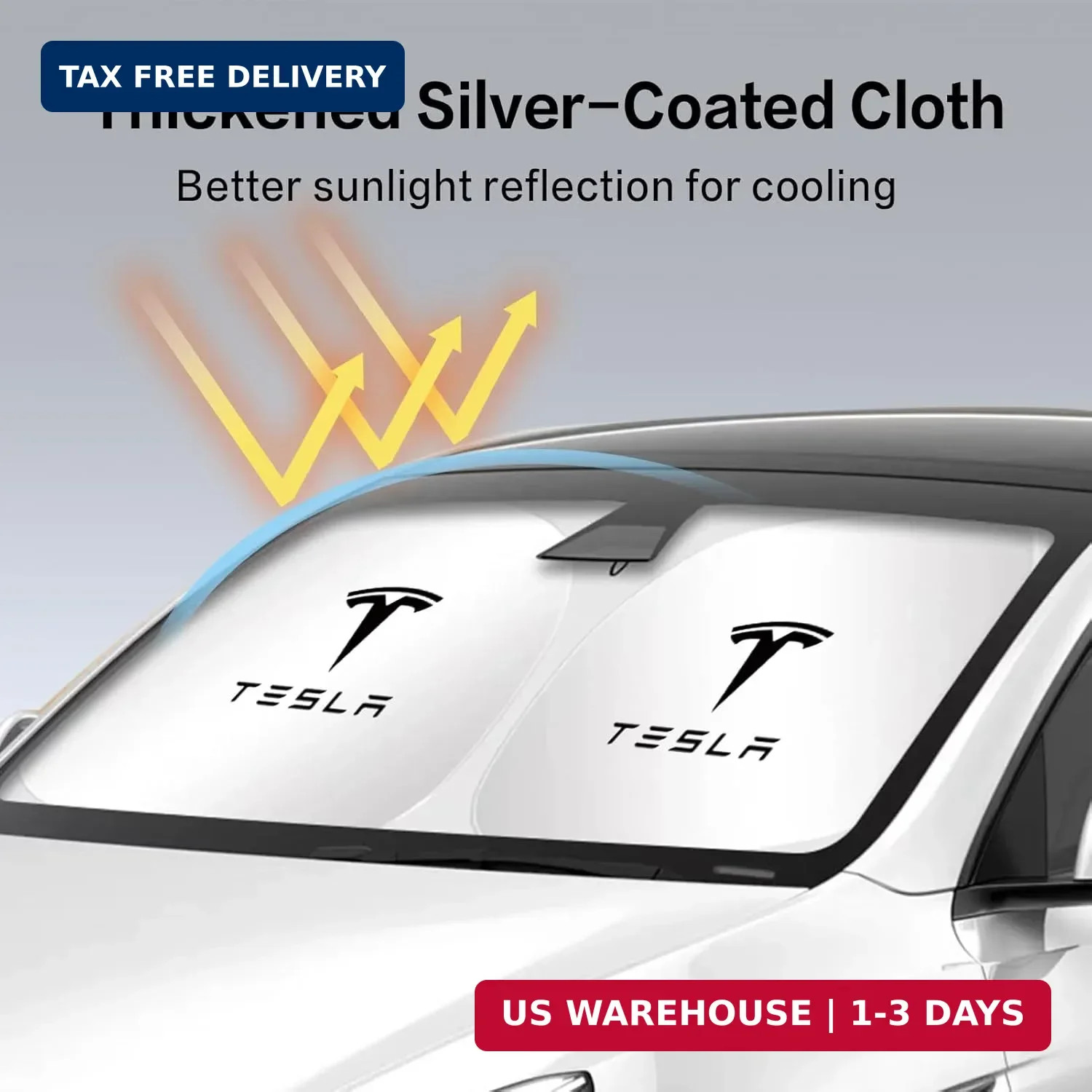 300T Sunshade for Tesla Model Y Model 3, Car Accessories 2026 for Tesla, Front W