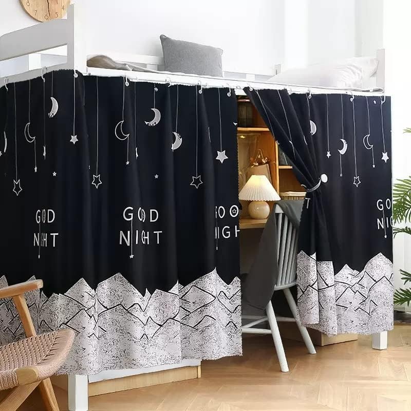 2 Pieces Upper/Bottom Bunk Bed Curtains Dorm Home Blackout Bed Cloth Curtain