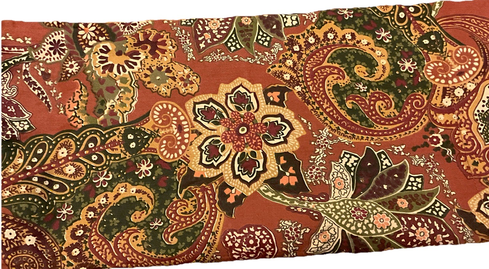Ralph Lauren CHAPS Annabelle Curtain Valance Rust Jacobean Floral 17″X55″