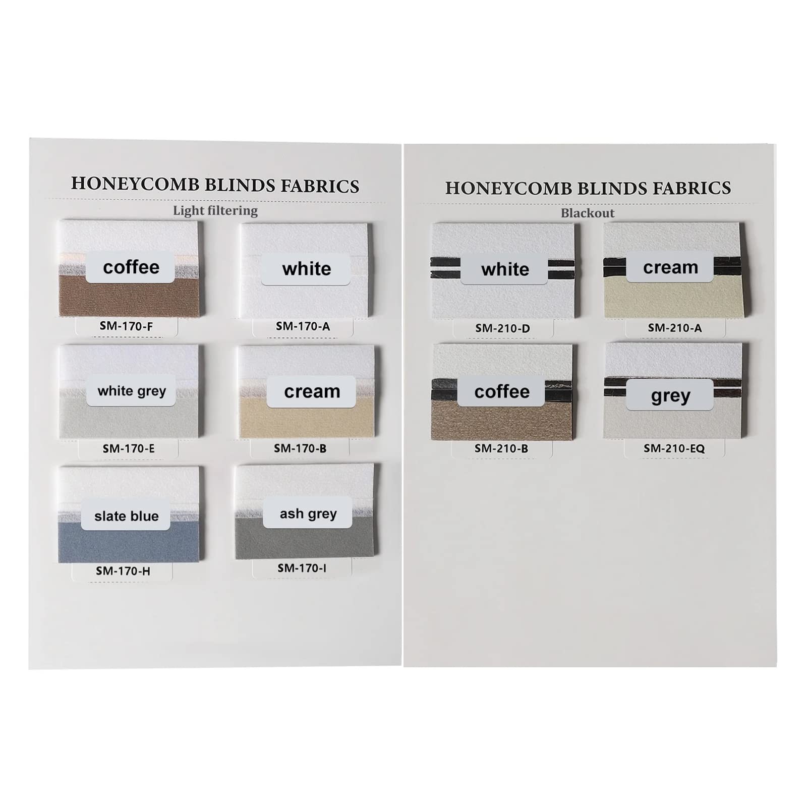 Motorized Cellular Shade, Fabric Sample of Blackout & Light Filtering,Multi-C…