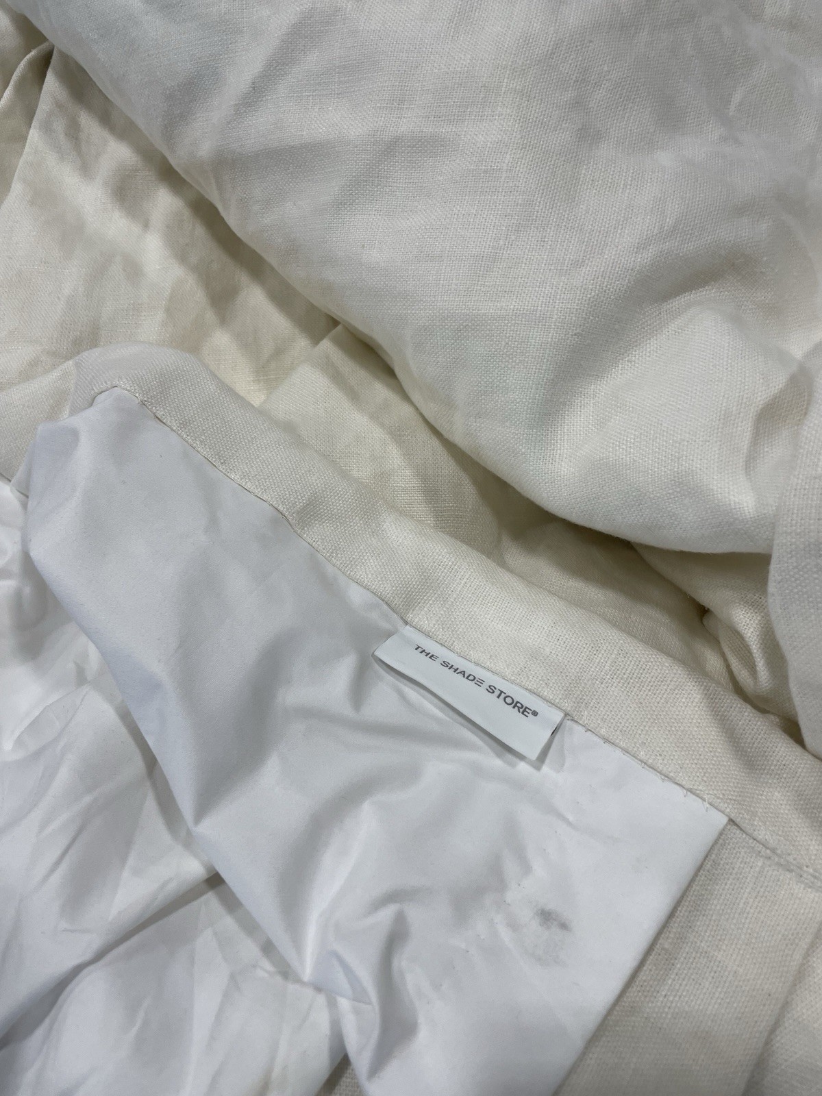 The Shade Store Ecru Ivory Linen Pinch Pleat Curtain Panel 96×102 Pair