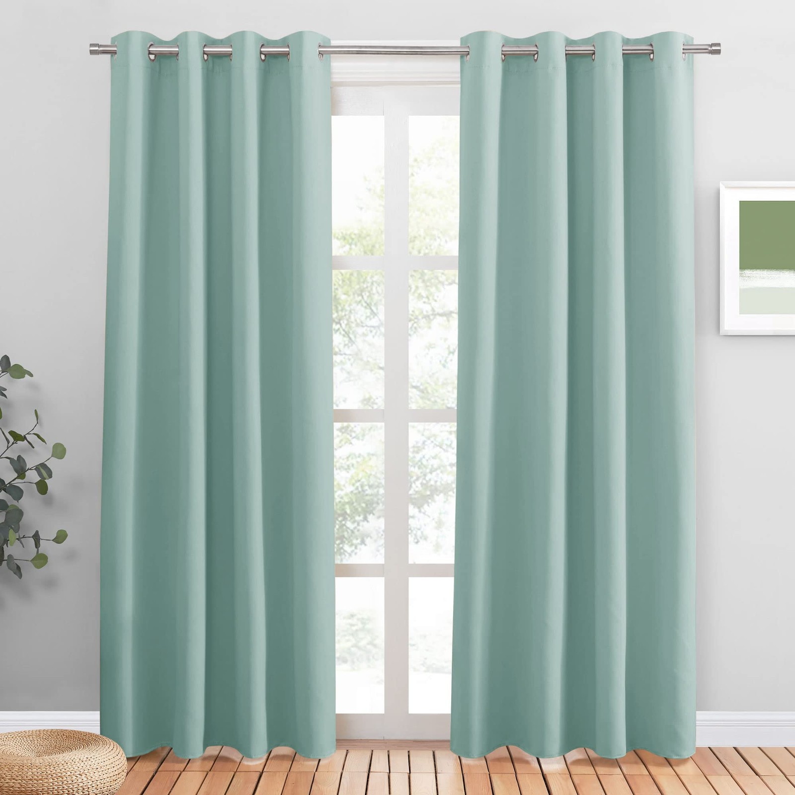 Blackout Curtains Thermal Curtain with Eyelets Curtains Set of 2 H 210 x W 132 cm G…