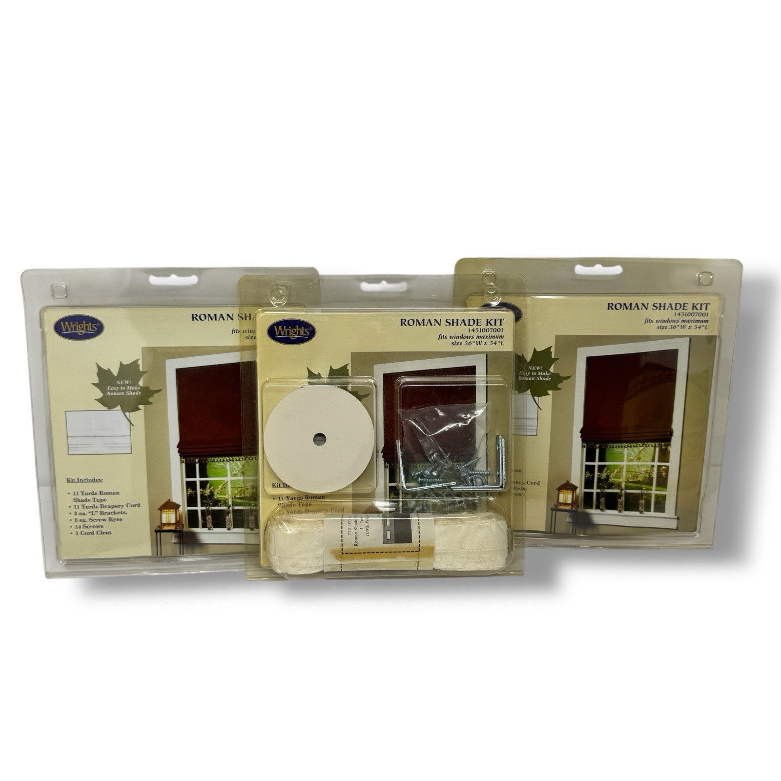 3x WRIGHTS Roman Shade Kit for 36″ W X 54″ L Home Improvement Window Treatment