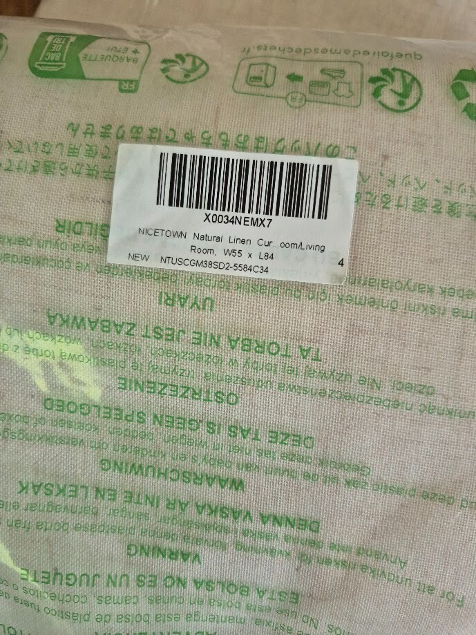Nicetown Light Filtering Natural Linen Curtain Panels Set of 2 – New In Pack