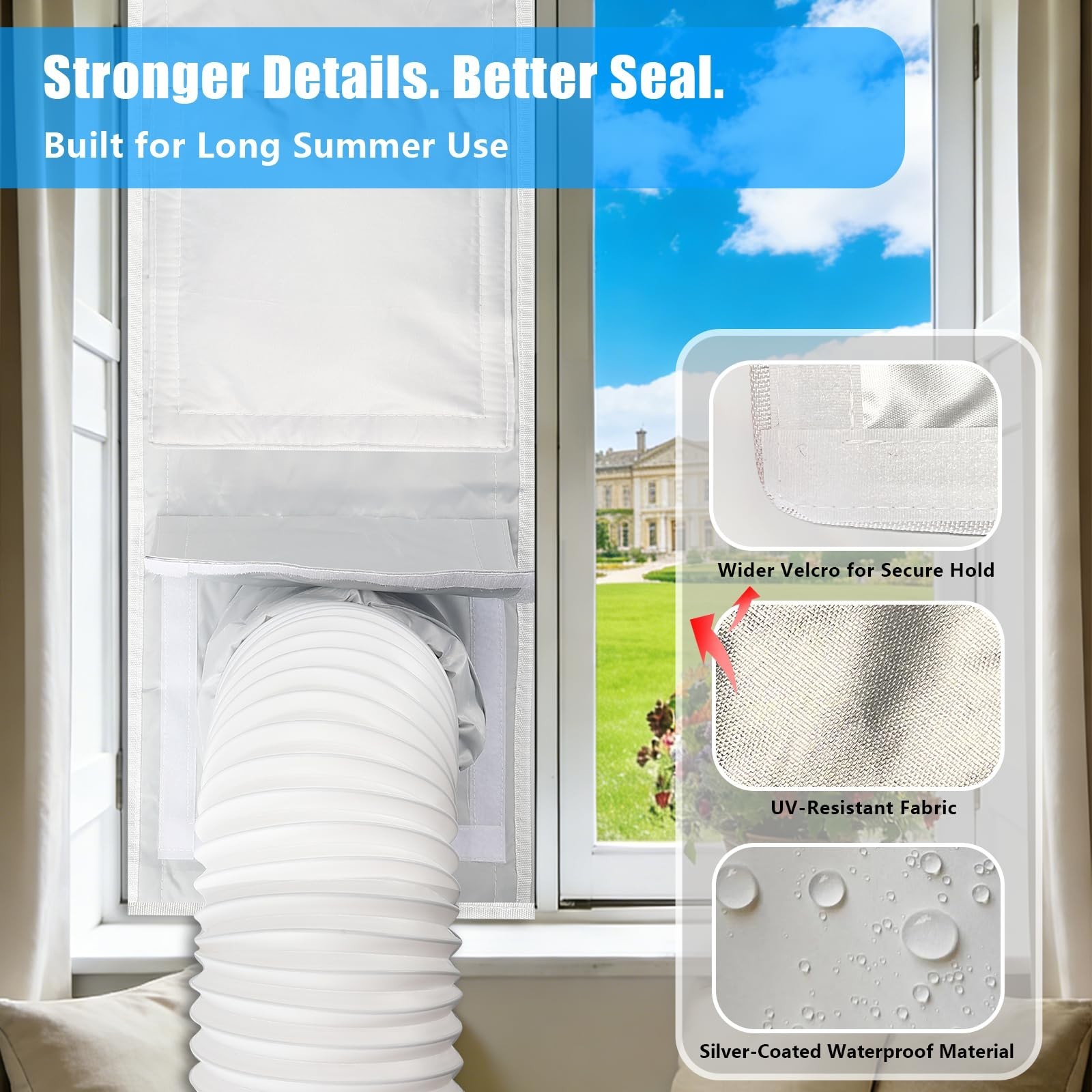 Portable AC Window Seal Kit for Sliding Windows – Venting Trim/Fold-to-Fit (11×6