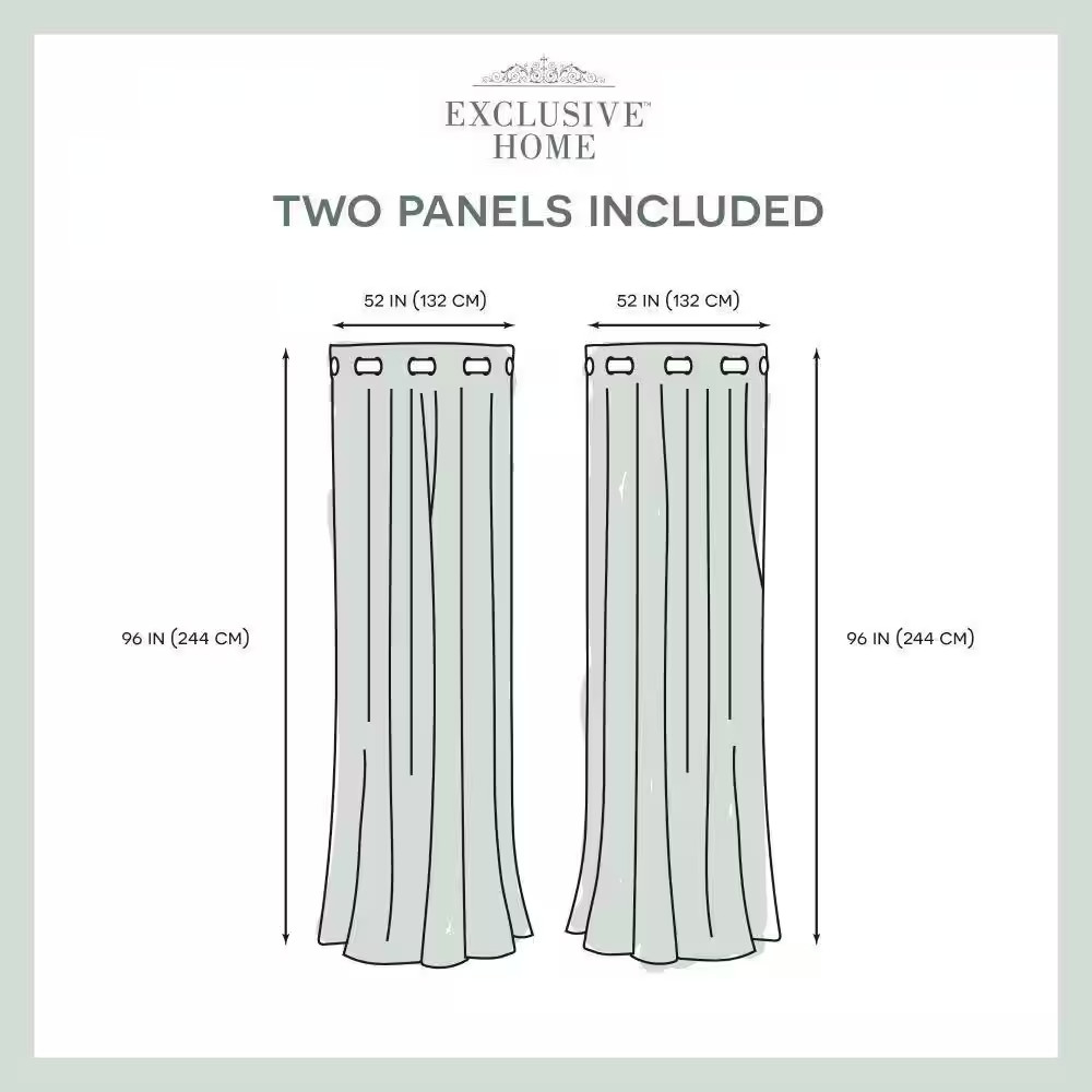 Sateen Blush Solid Woven Room Darkening Grommet Top Curtain, 52 In. W X 96 In. L