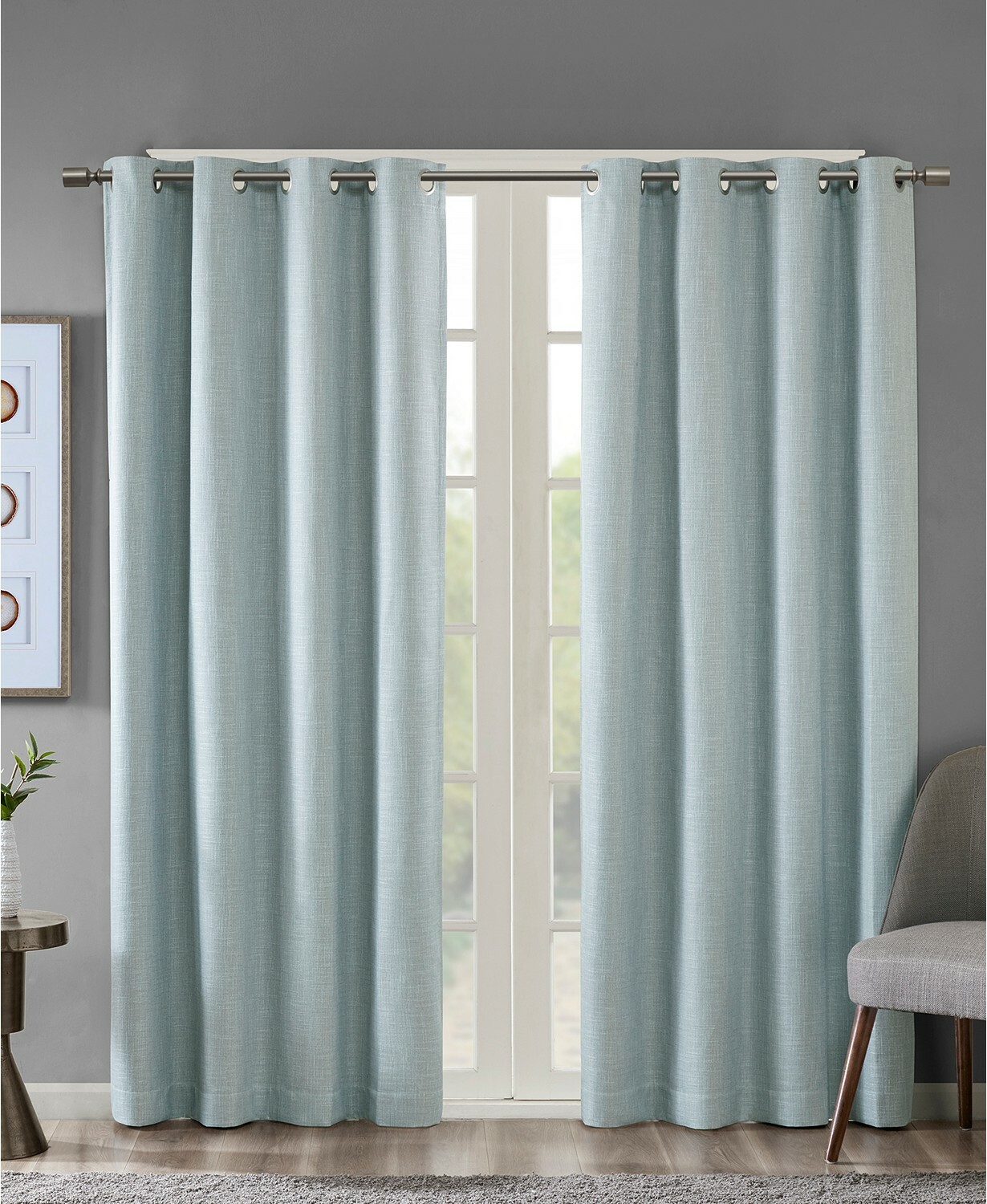 SunSmart Maya Printed Heathered Blackout Grommet Window Panel – 50″ x 54″ – Aqua