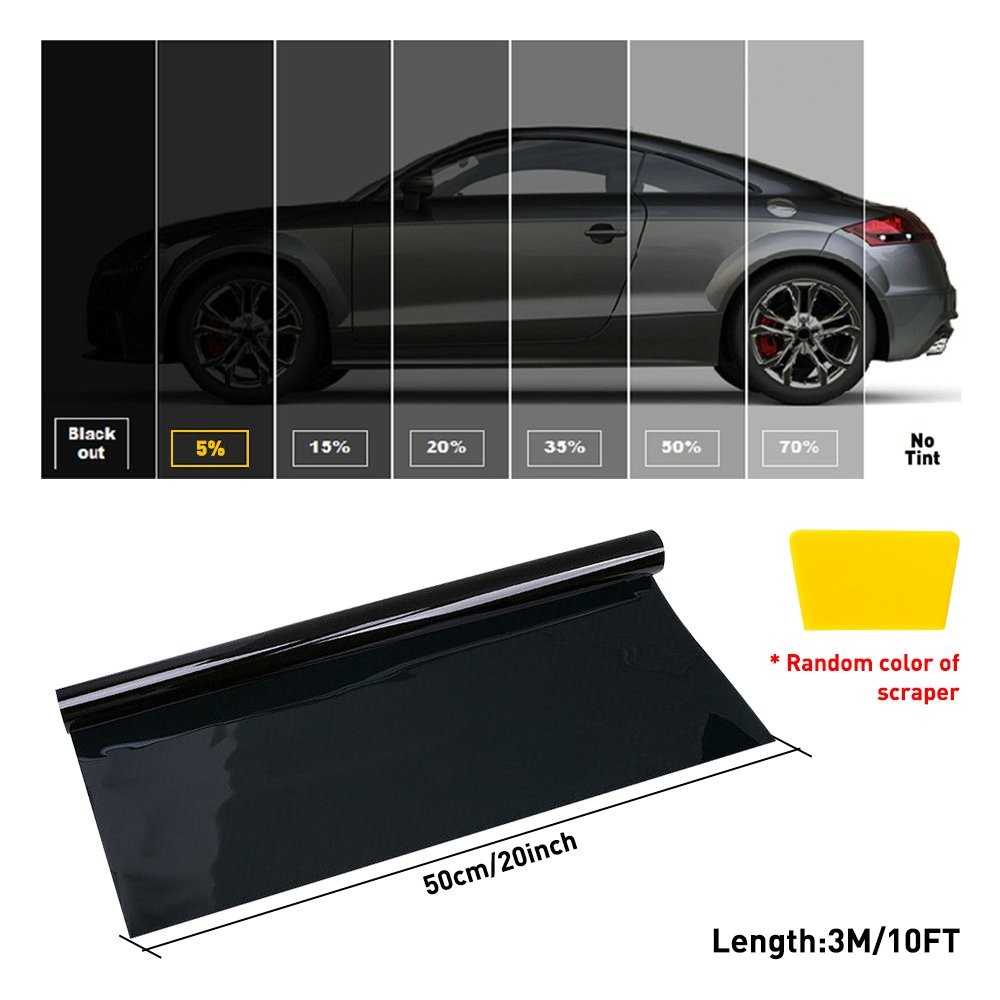Uncut Car Window Tint Film Roll with Shades 5% 15% 20% 35% 50% Car Home Glass UO