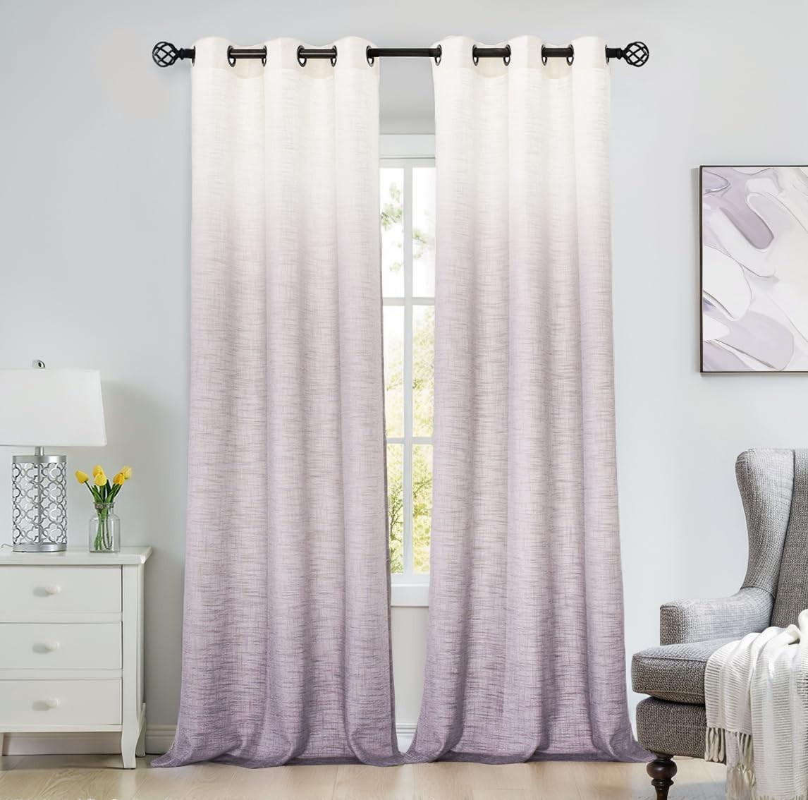 Stylish Ombre Gradient Curtain Panels in Rayon Blend – 40″ x 84″ Set (2 Panels)
