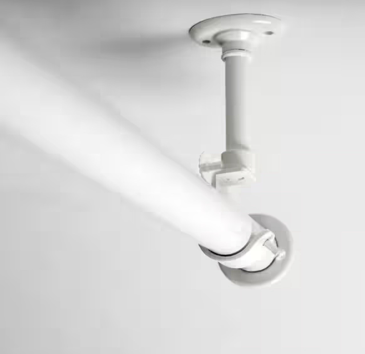 56 in – 108 in Single Steel Adjustable Curtain Rod in White