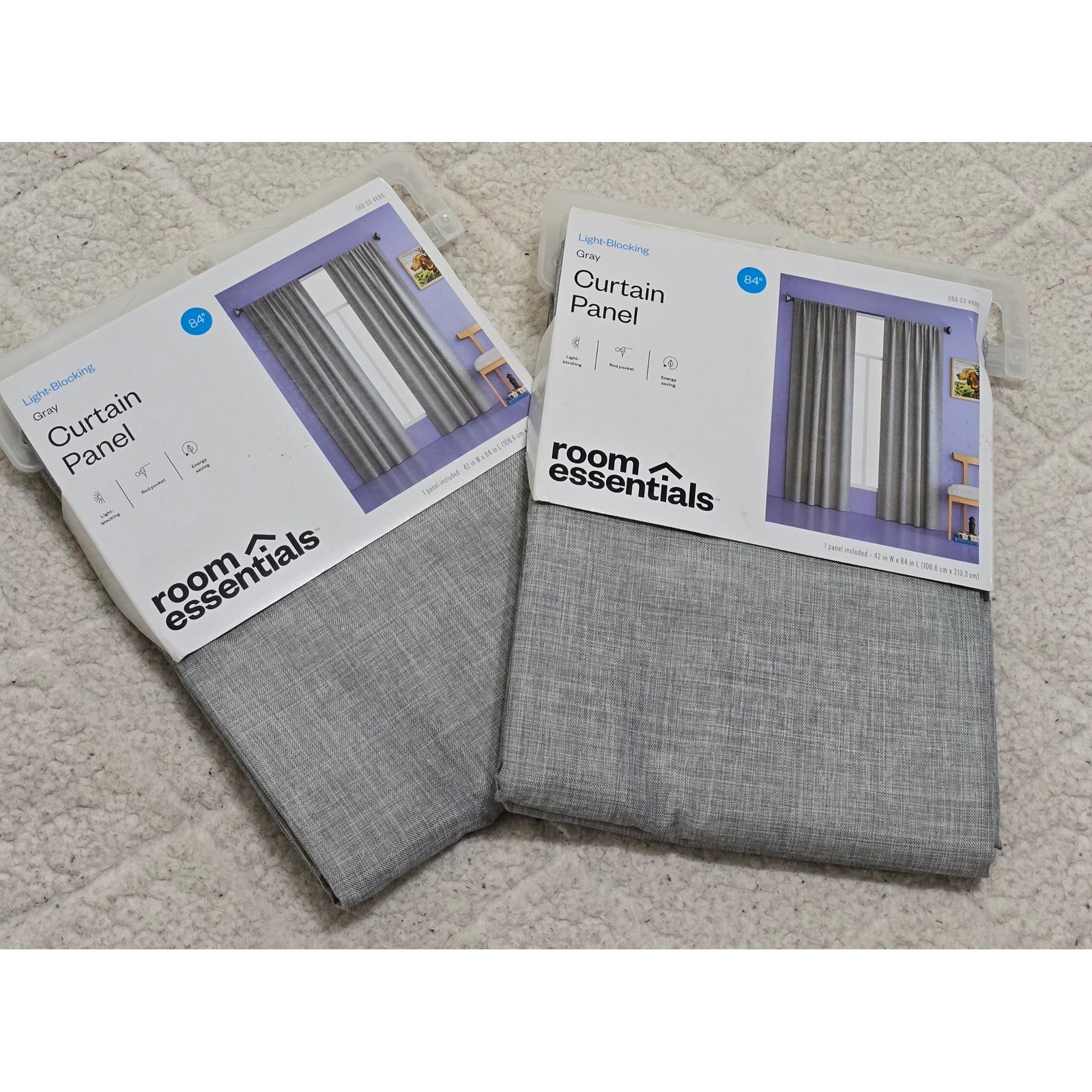 Room Essentials Gray Light Blocking Curtain Panel 84 Inch Single New Target