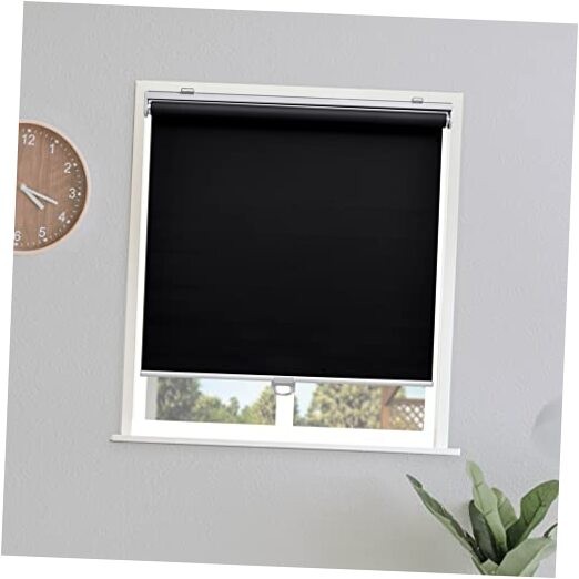 out Roller Shades Blinds Cordless for Windows Pull Down Room 35″W x 72″H Black