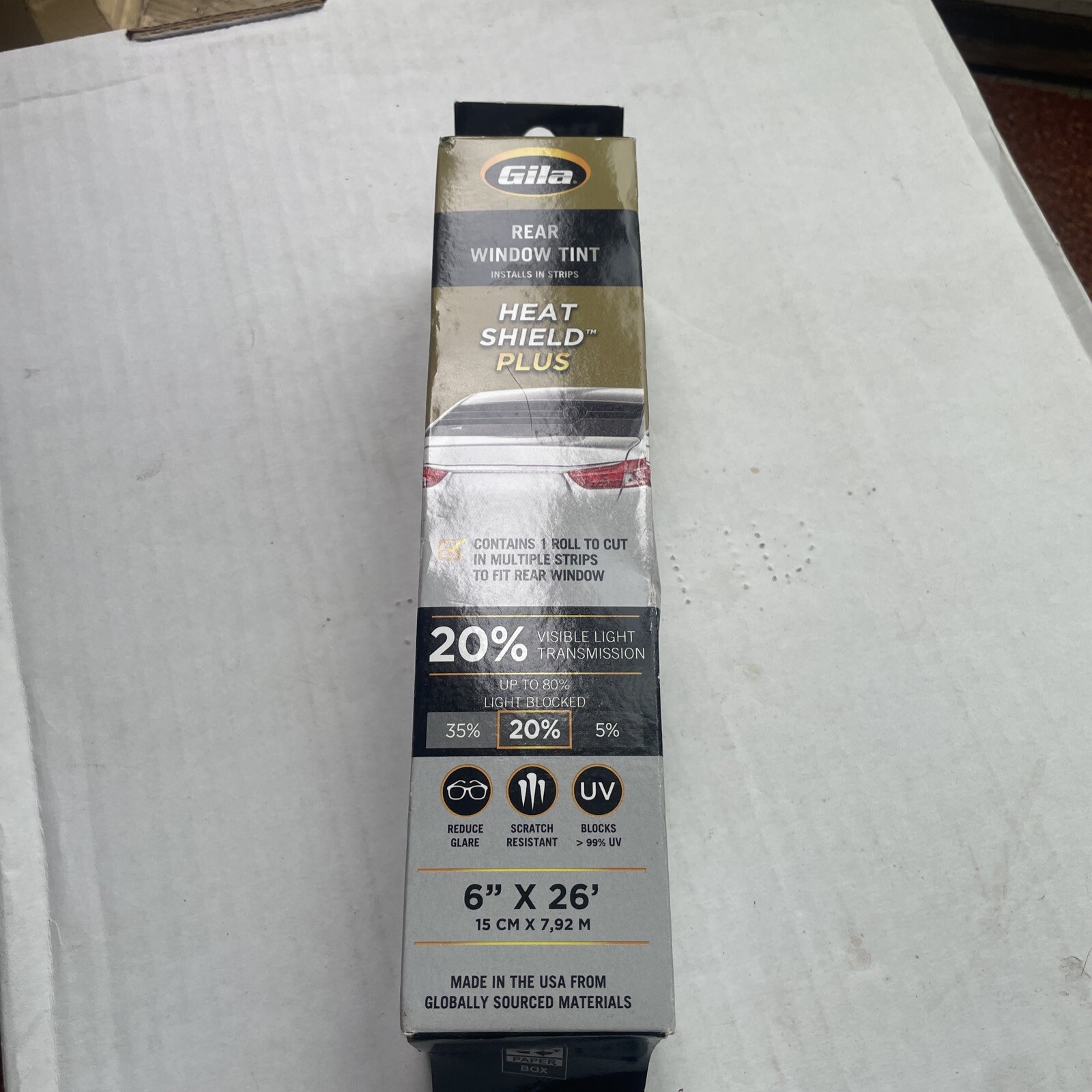 Gila Heat Shield Plus 20% VLT Rear Window Automotive Window Tint DIY Extra Heat