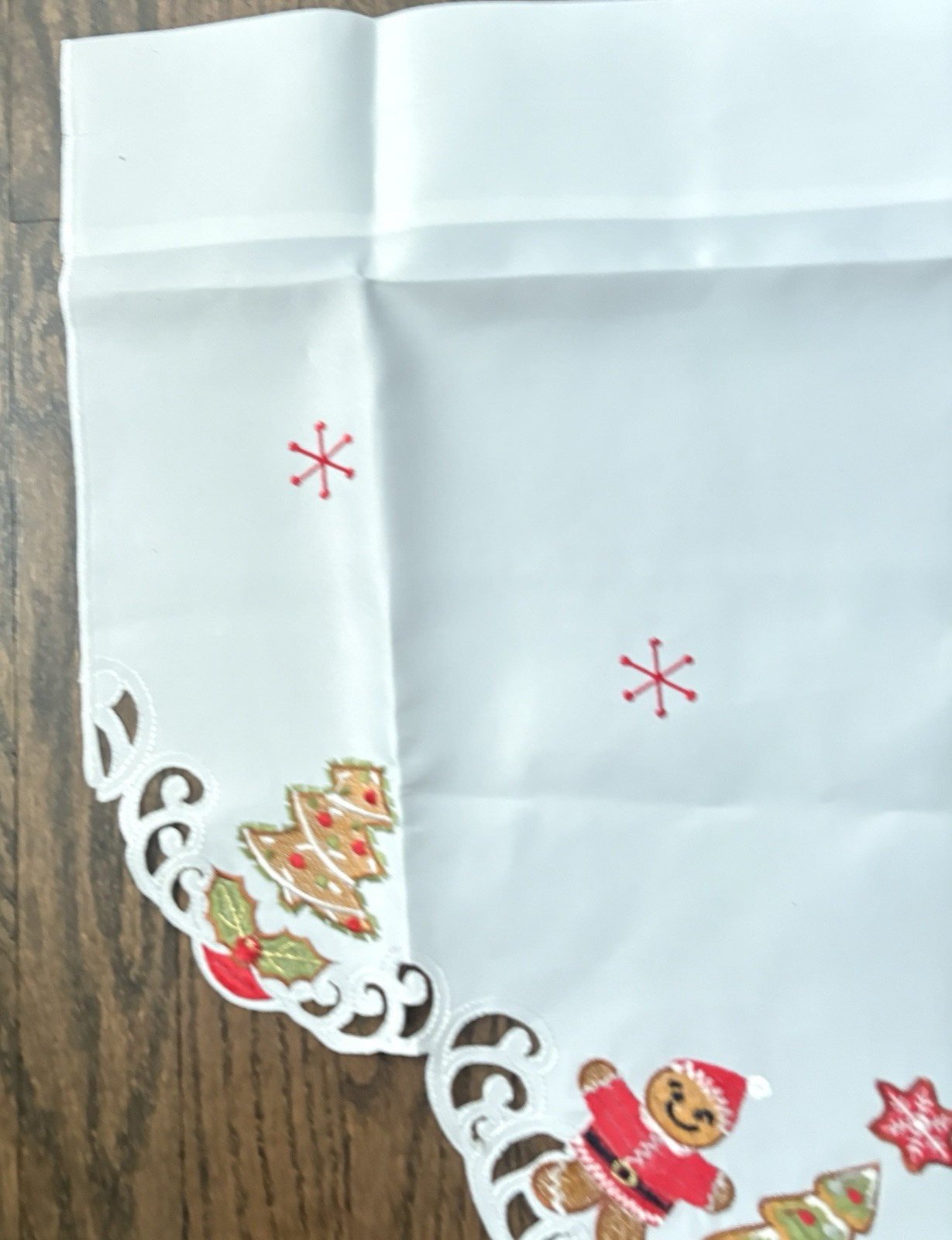 Gingerbread Embroidered Swag Curtains 2 Pc Set 36 Inch Long 29 In Wide Polyester