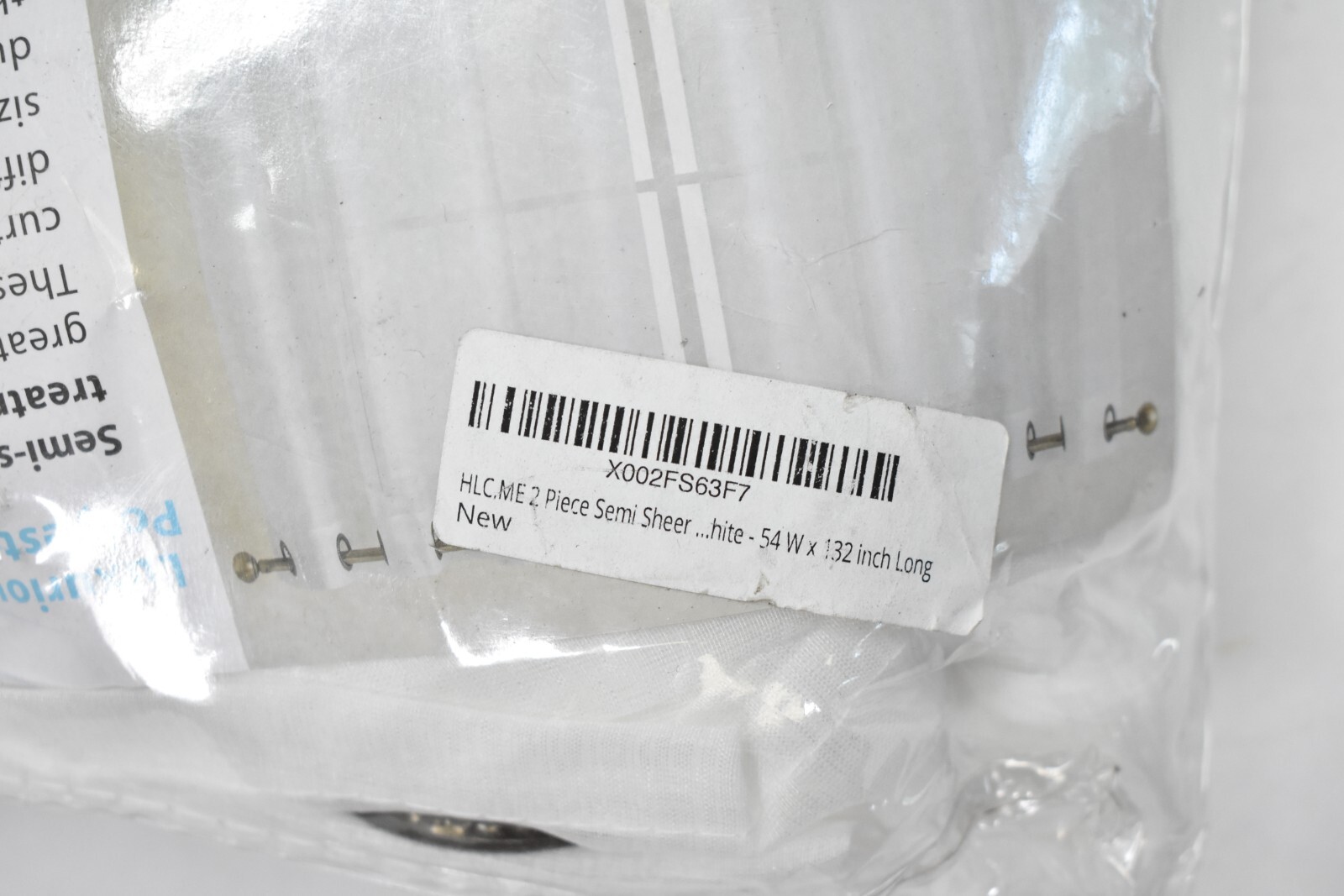 HLC.ME 2 Piece Semi Sheer Voile Light Filtering Window Curtain White 54″ x 132″