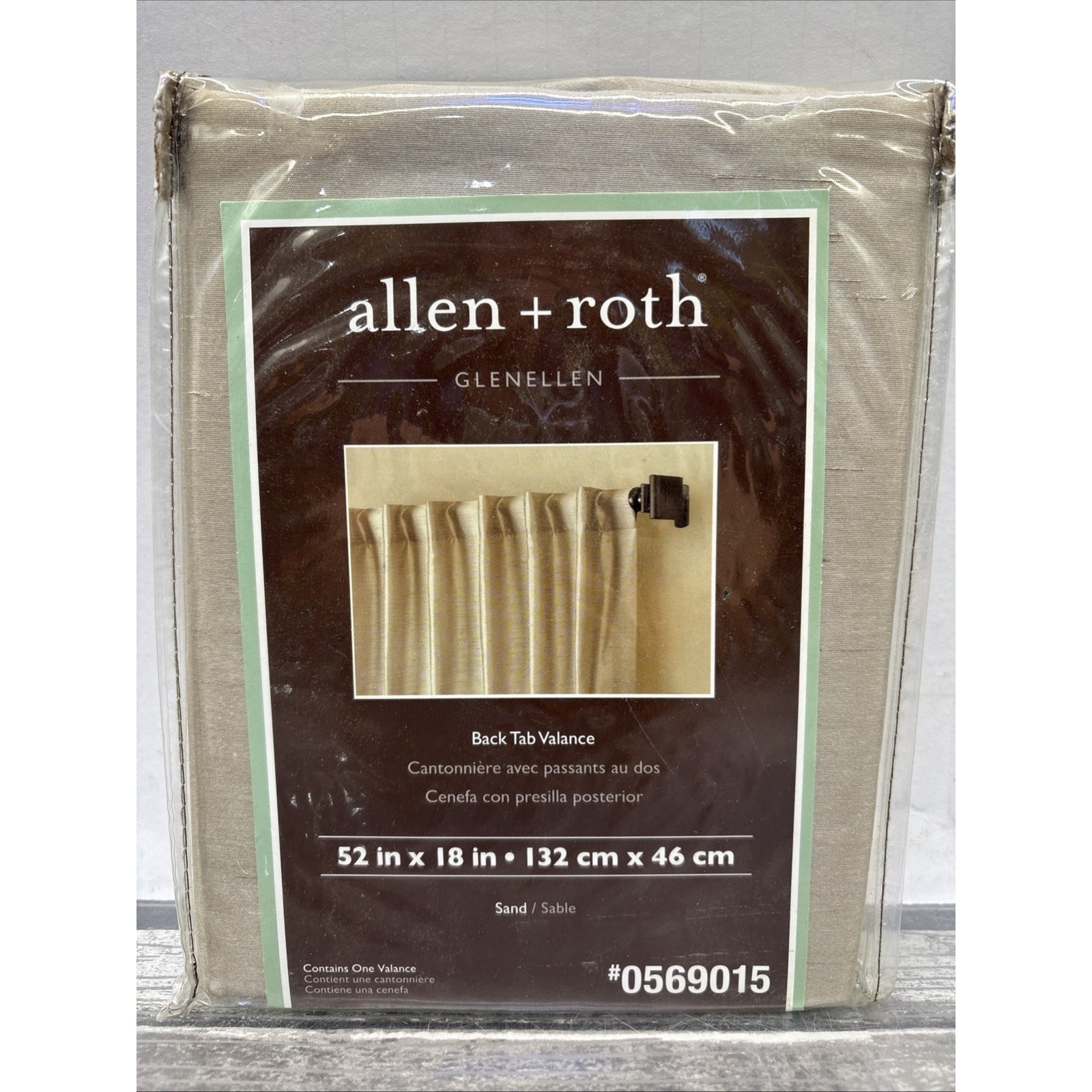 Allen & Roth Back Tab Valance Sand New, Single Valance #0569015 {9}