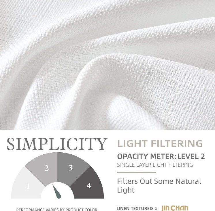 2 Cutain Panels 84″×50″ Textured Linen Light Filtering Rod Pocket Living Room