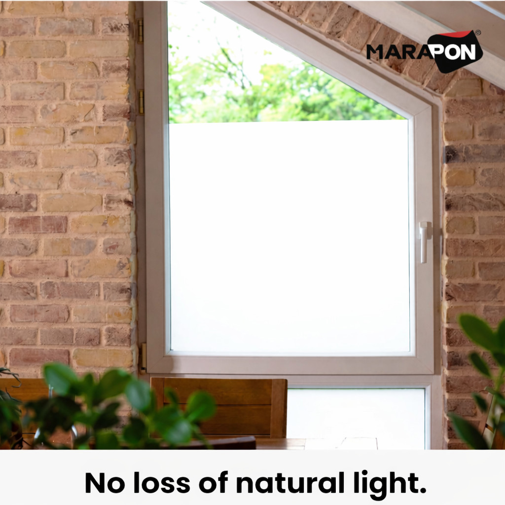 XXL MARAPON® Frosted UV Window Privacy Film – Static Adhesive 46.4″ x 78.7″
