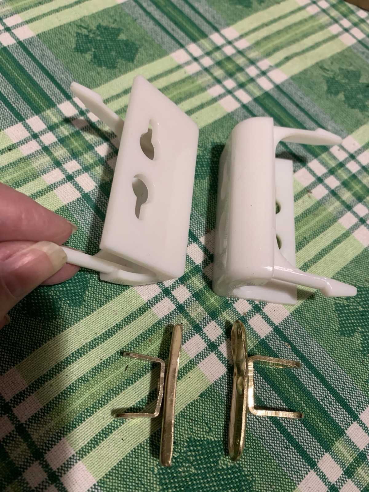 ❤️Inside Mount Curtain Valance Rod Bracket Lot Of End Pieces White Plastic