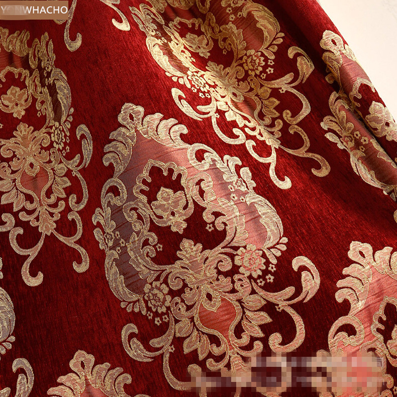 Luxury noble European red thick chenille cloth blackout curtain valance B625
