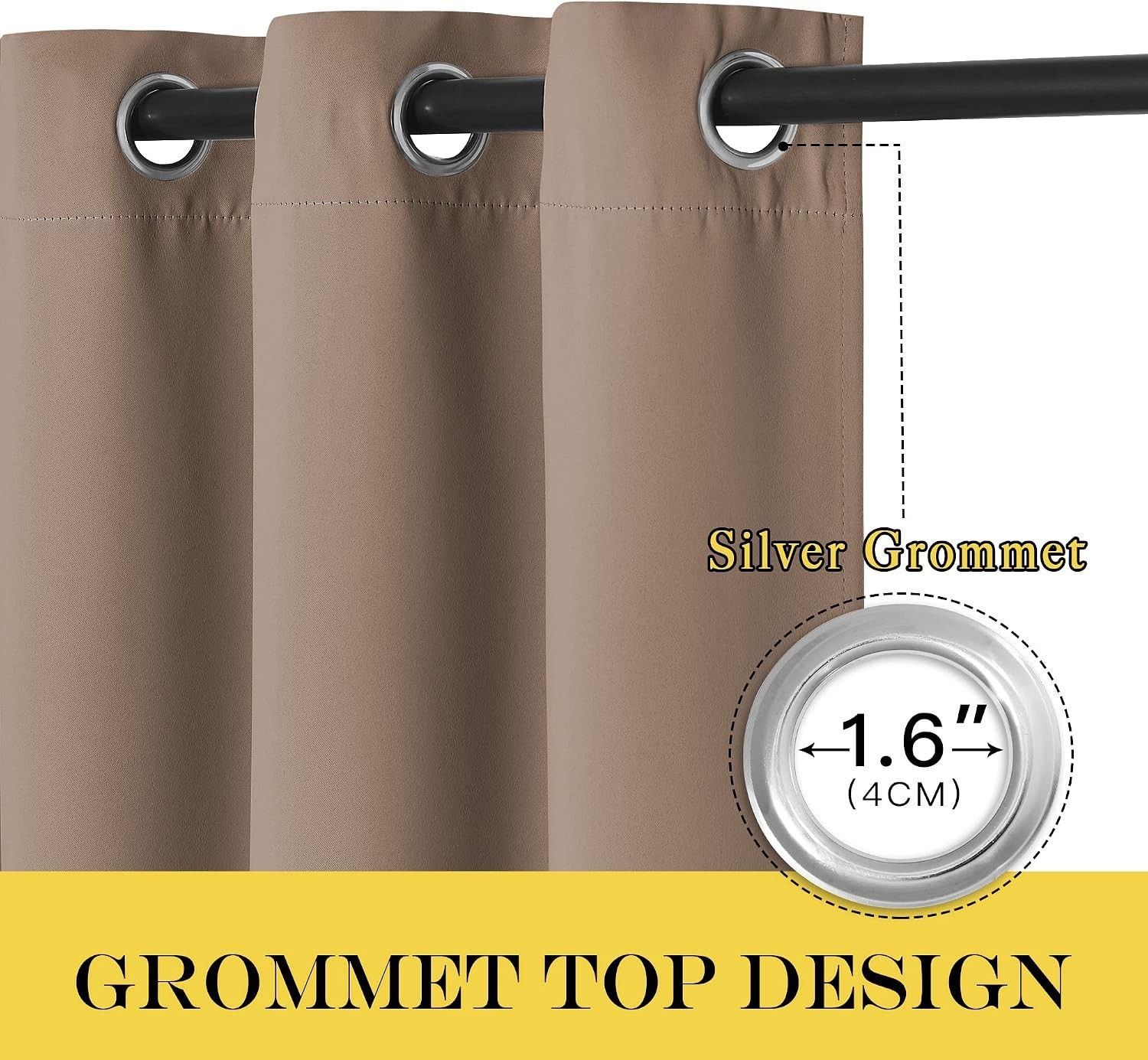 Elegant Cappuccino Blackout Curtains for Sliding Doors – 100″ W x 84″ L