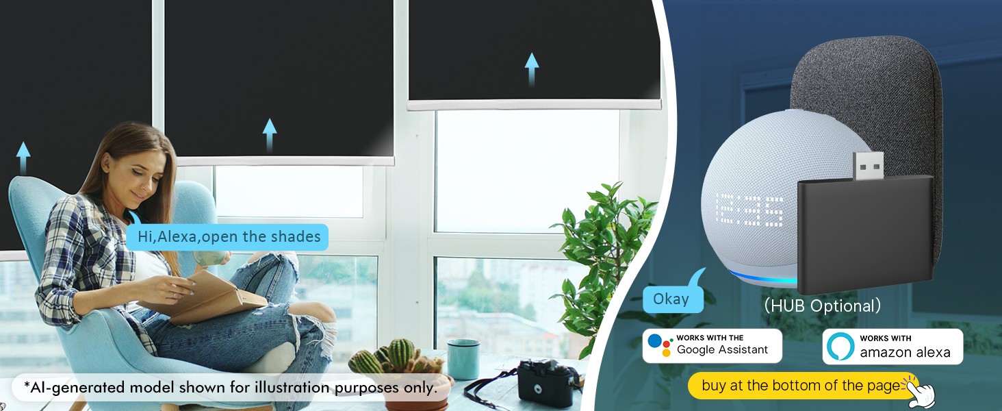 Motorized Roller Blinds with Remote Control & Solar Panel – 100% Blackout Smart