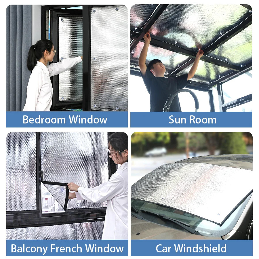Blackout Window Film Sun Shade Insulation Foil UV Protection Curtain Cover