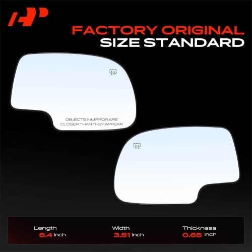 2-PC Driver and Passenger Side Heated Mirror Glass with Backing Plate
